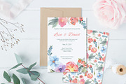 Floral Watercolor Wedding Invitation, an Invitation Template by Love Design (Thumbnail 4 of 7)