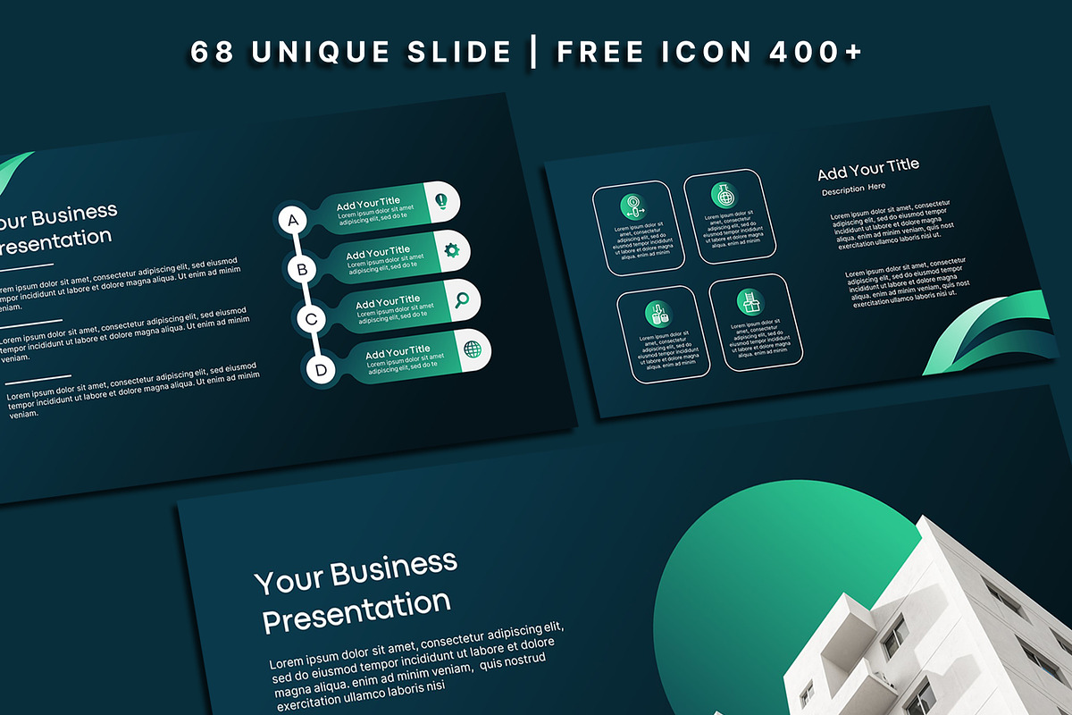 Futuristic Green Powerpoint Template, a Presentation Template by SKY CREATION (Photo 2 of 6)