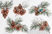 Christmas Pine Branches & Wood Decor, a Decorative Illustration by Jeanna Draw (Thumbnail 7 of 15)