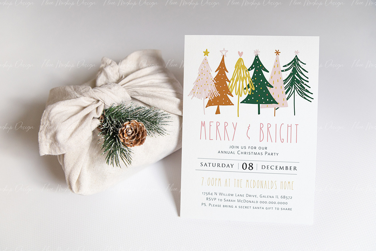 Сhristmas 5x7 Сard Mockup, a Product Mockup by ILoveMockupDesign (Photo 6 of 11)