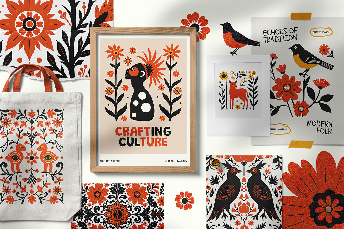 Modern Folk | Wall Art Creator, an Object Graphic by Leleka.Store (Photo 2 of 20)