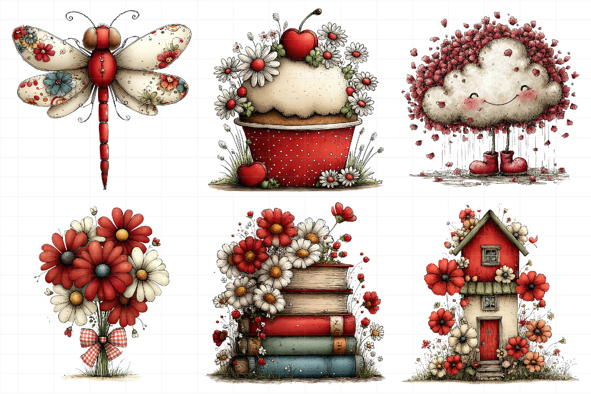 Whimsical Spring Clipart Bundle, an Illustration by Daily.Designs (Photo 5 of 8)
