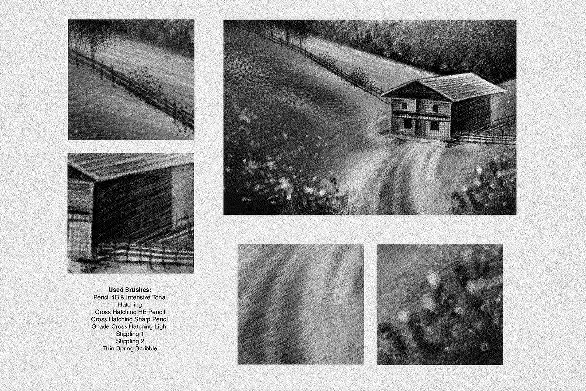 Hatching Brushes for Procreate, a Brush Add-On by Maria Summer (Photo 7 of 7)