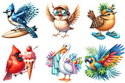 Quirky Whimsical Summer Bird Clipart, an Illustration by Watercolor design (Thumbnail 2 of 4)