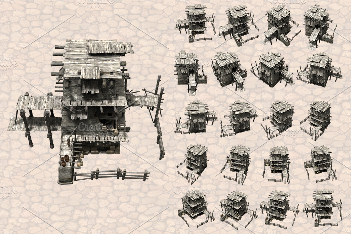 Isometric Ancient City Pack, an Object Graphic by Beatheart Creative Studio (Photo 16 of 77)