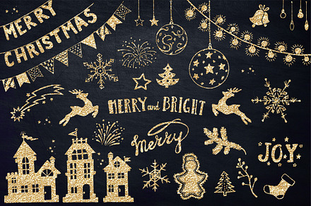 Sale -Gold Christmas Design Elements