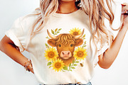 Highland Cow With Sunflowers PNG, an Illustration by SharpMarketplace (Thumbnail 2 of 9)
