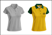 Women Polo T-shirt Mockup, a Shirt Mockup by mockupbuys (Thumbnail 1 of 3)