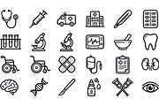 Medical Icon Line Art Set, an Illustration by designvectx (Thumbnail 2 of 3)