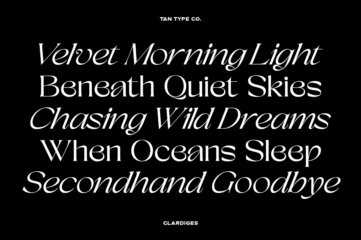 TAN - CLARIDGES, a Font by TanType (Photo 7 of 13)