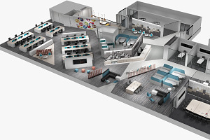 Full Office Interior 26, an Architecture 3D Model by Giimann