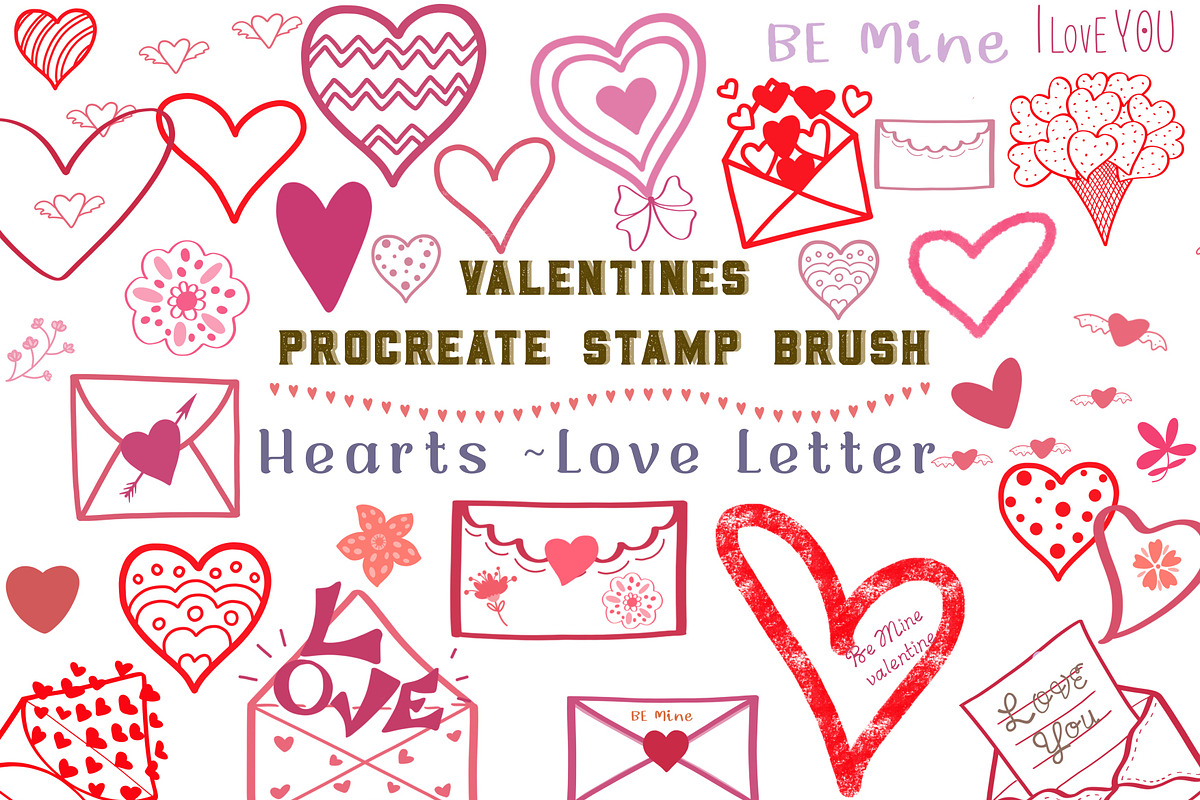 Valentines Procreate Stamp Brush, a Brush Add-On by Sense Library (Photo 1 of 11)