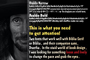 Araldo-two loose free headline fonts, a Sans Serif Font by Radiqx Press (Thumbnail 1 of 3)