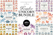 Rainbow Unicorn Vector Bundle, a Decorative Illustration by Olga Begak Art & Design (Thumbnail 1 of 17)