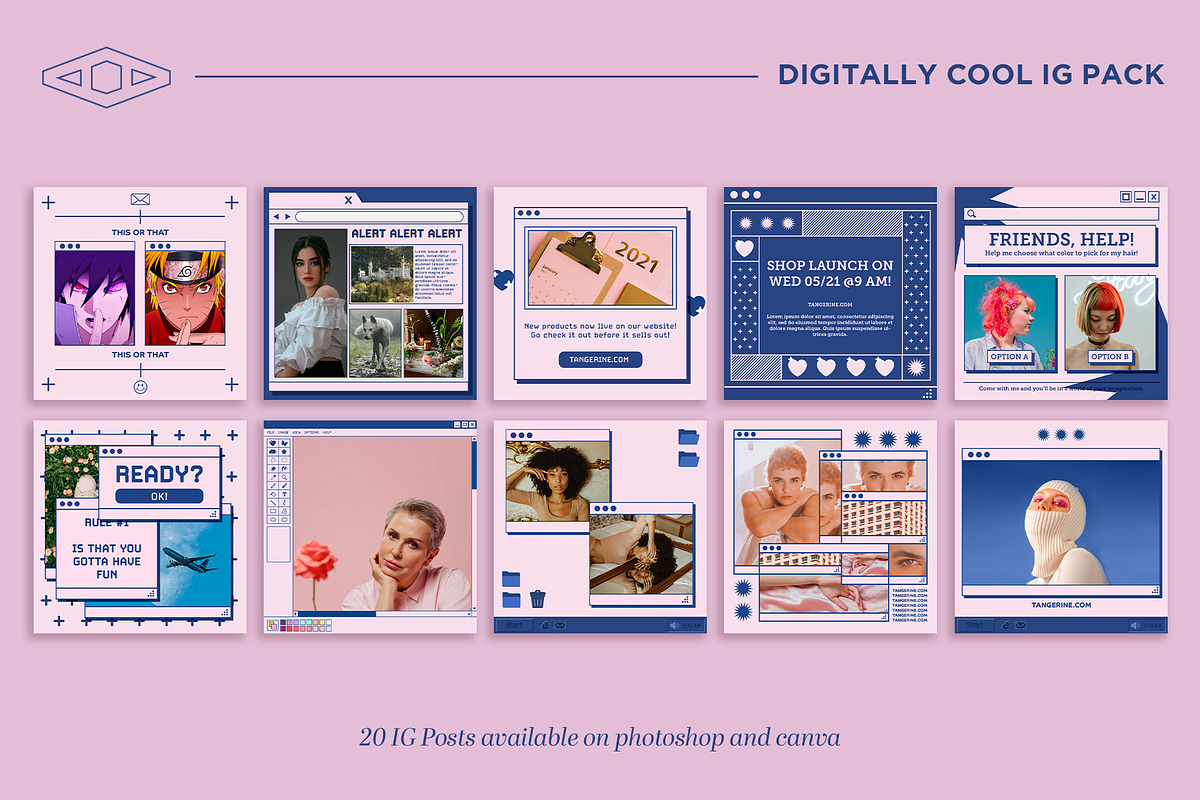 Digitally Cool IG Kit in PSD & CANVA, a Social Media Template by Tangerine Nation (Photo 11 of 13)