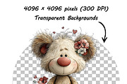 Whimsical Teddy Bear Birthday PNG, an Illustration by one-touch (Thumbnail 16 of 18)