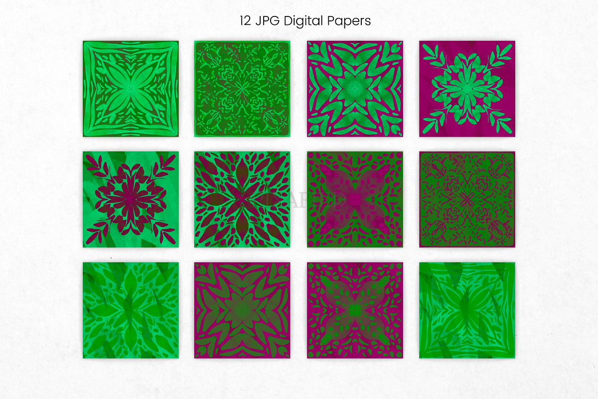 Pink and Green Watercolour Paper, an Illustration by Pixafied (Photo 2 of 3)