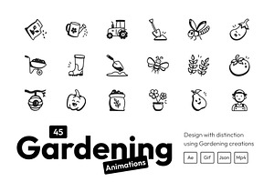 Garden Doodle Icon Animations, an Outline Icon by Prosymbols