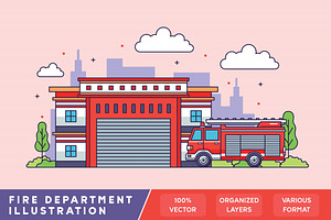 Firefighter Office Illustration