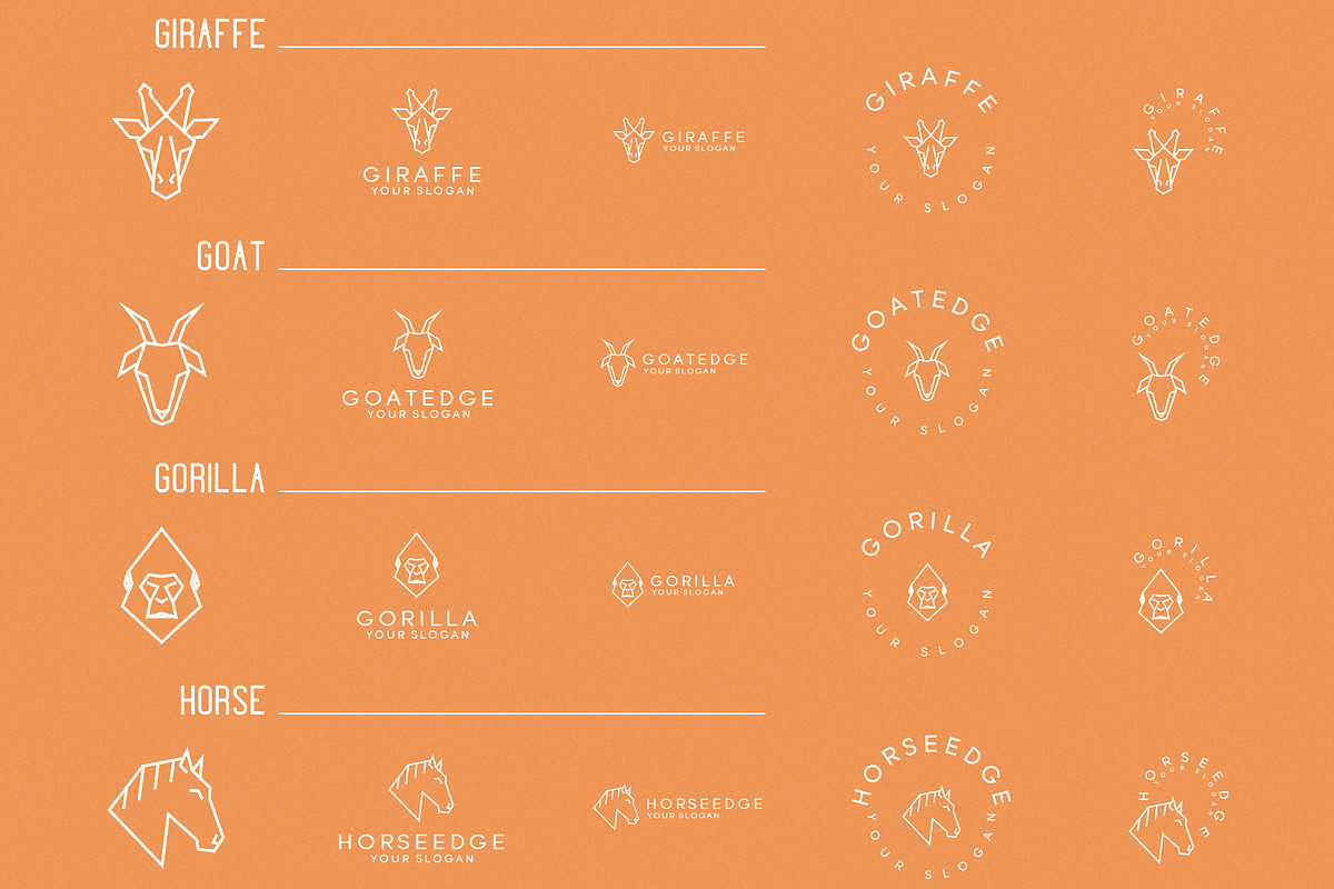 116 Geometric Animal Logos -30%, a Branding & Logo Template by VP Fonts (Photo 7 of 11)