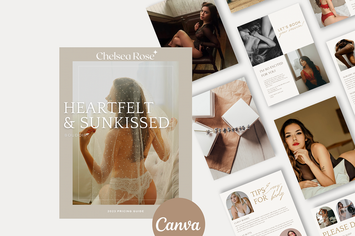 BOHO Boudoir Photography Guide Canva, a Magazine Template by Signature Edits (Photo 2 of 12)