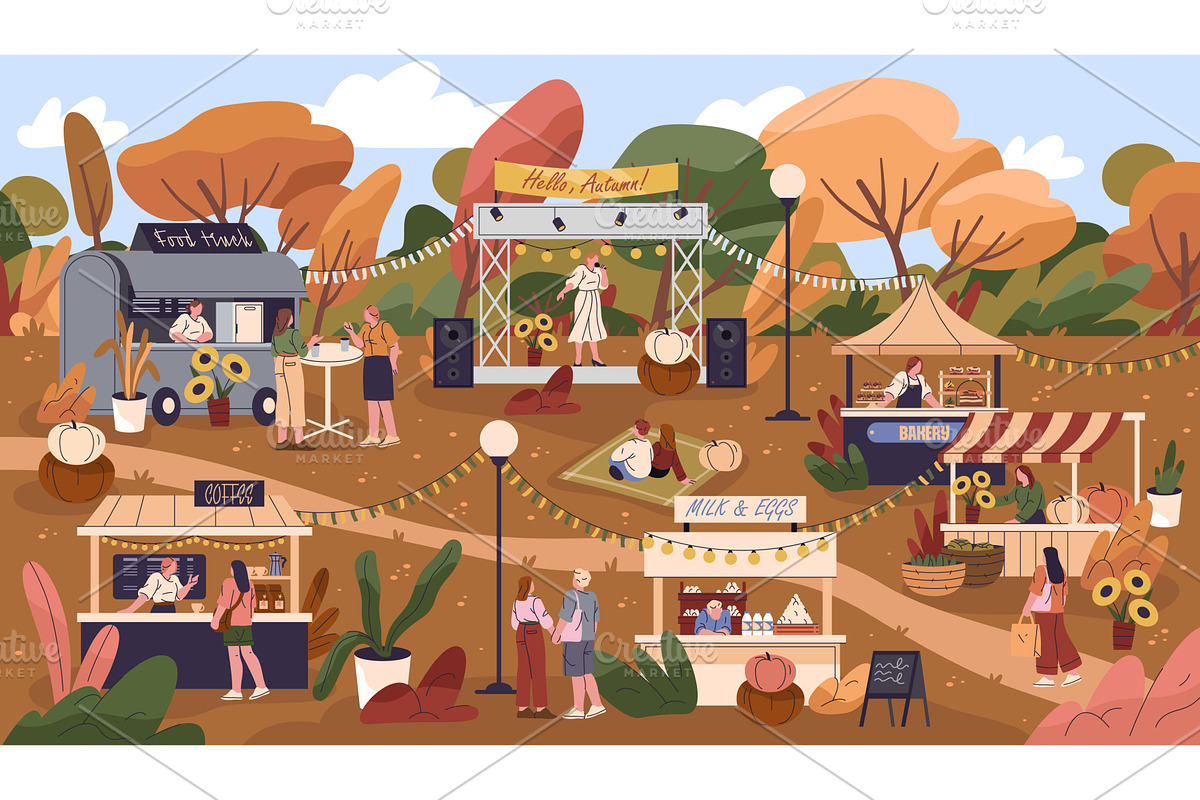 Autumn fair festival or fall holiday, a Texture Illustration by Elegant Solution