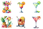 Watercolor Cocktails Clipart, an Illustration by DreamArtGraphic (Thumbnail 2 of 5)