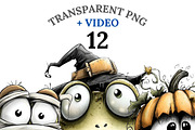 12 Halloween Frog Clipart, an Animal Illustration by Pati Charm Studio (Thumbnail 1 of 8)