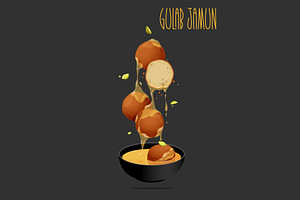 Gulab Jamun. Vector illustration