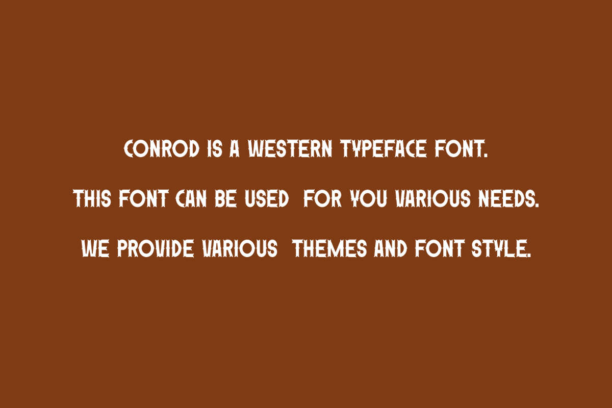 Conrod - Cowboy Font, a Serif Font by Iqsiart Studio (Photo 5 of 6)