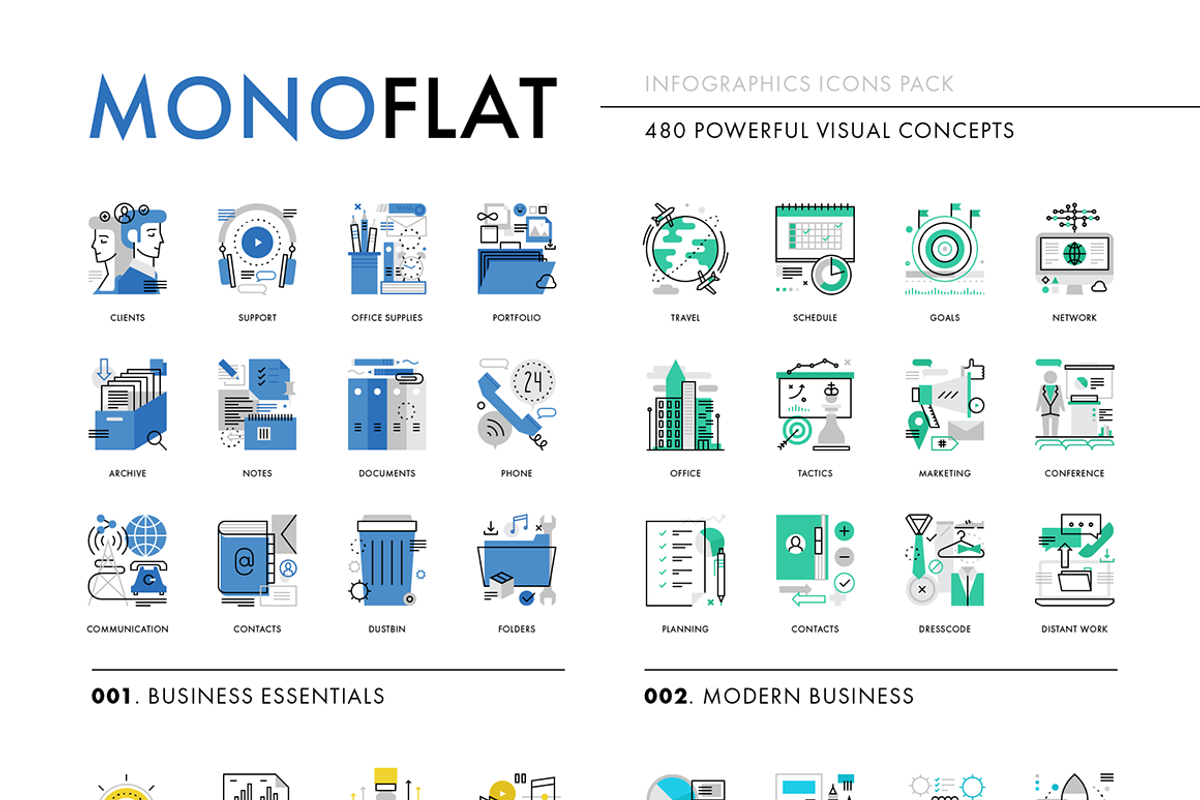 Monoflat Infographics Icons, an Outline Icon by Anatolii Babii (Photo 2 of 8)