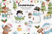 Christmas snowman clipart, an Animal Illustration by Chonnieartwork (Thumbnail 1 of 7)