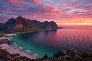 Coastal sunset over cliffs, a Photo by Beautiful things