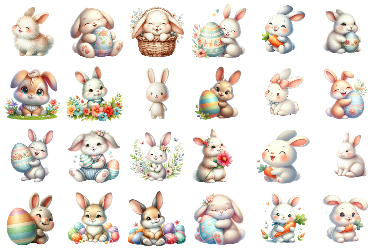 Happy Eater Bunny Clipart, an Animal Illustration by designcity5 (Photo 2 of 5)