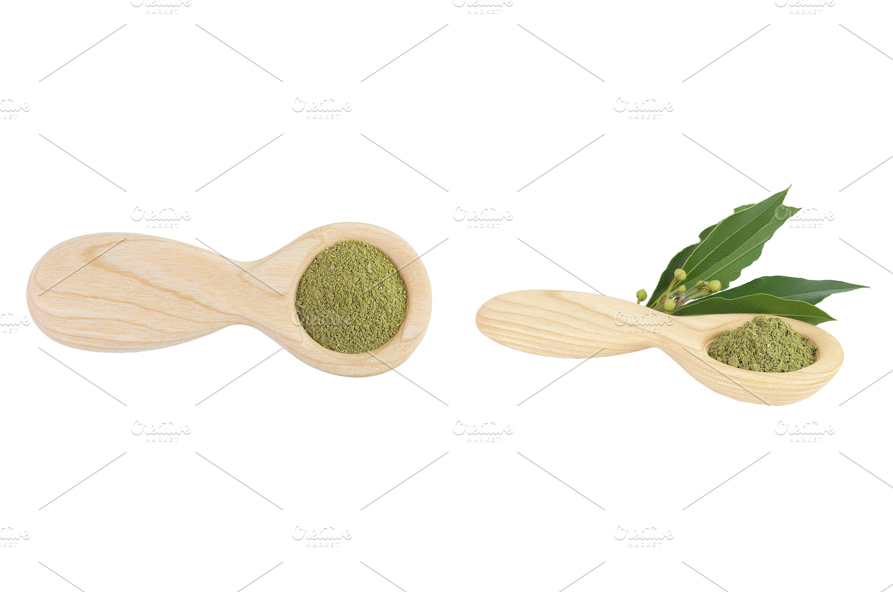 ground Laurel leaves in wooden spoon, a Food & Drink Photo by NataPhoto