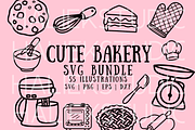 Cute Bakery SVG Illustrations, a Food Illustration by HalieKStudio (Thumbnail 1 of 9)