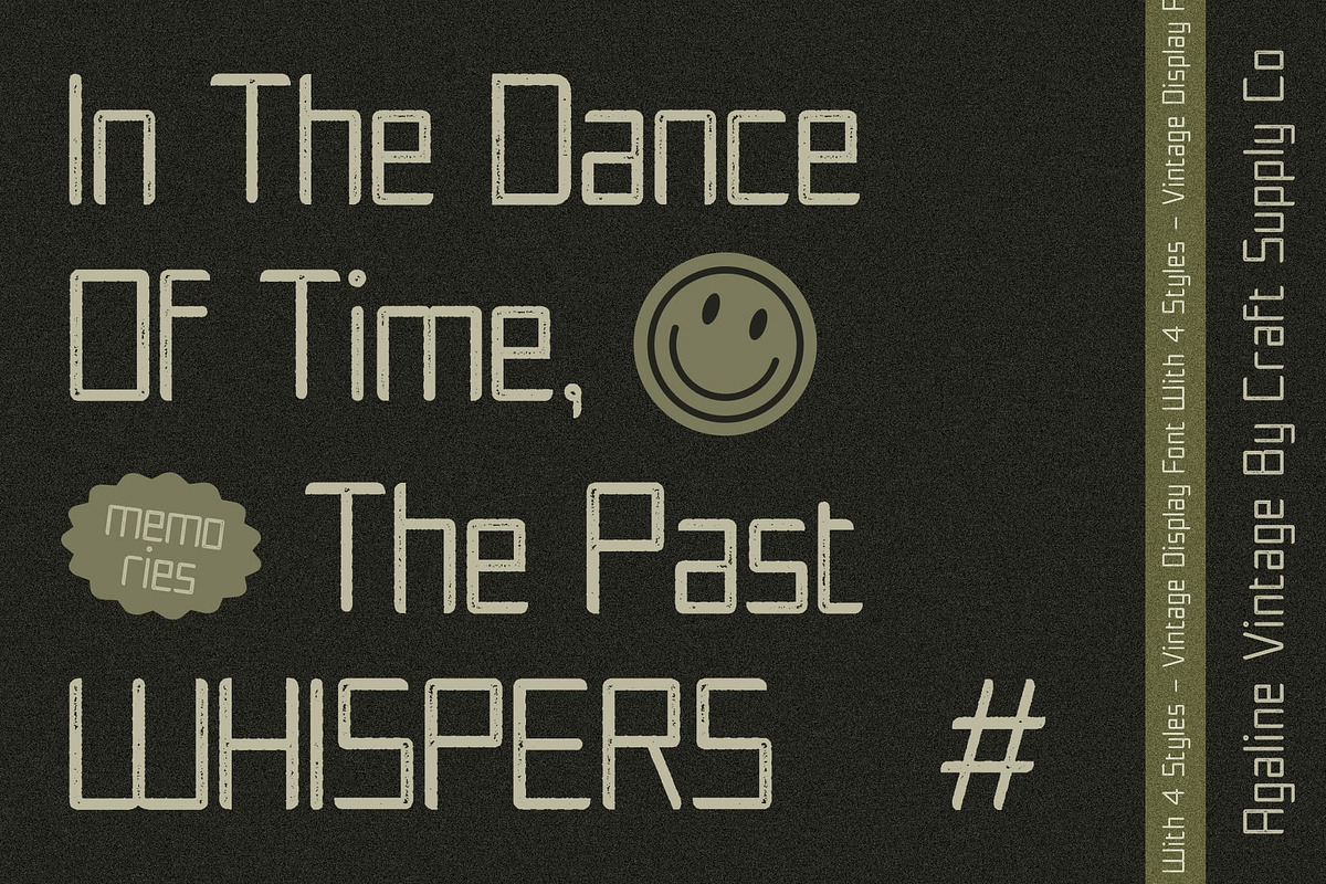 Agaline Vintage, a Sans Serif Font by Craft Supply Co. (Photo 2 of 8)