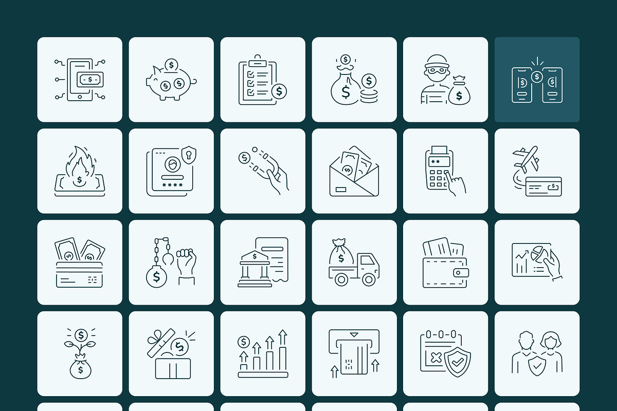 475 Financial and Economic Icons, an Outline Icon by Prosymbols (Photo 8 of 13)