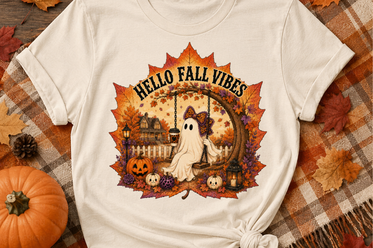 Cozy Fall Ghost Halloween Png, a Seasonal Illustration by Daisy Design (Photo 3 of 3)