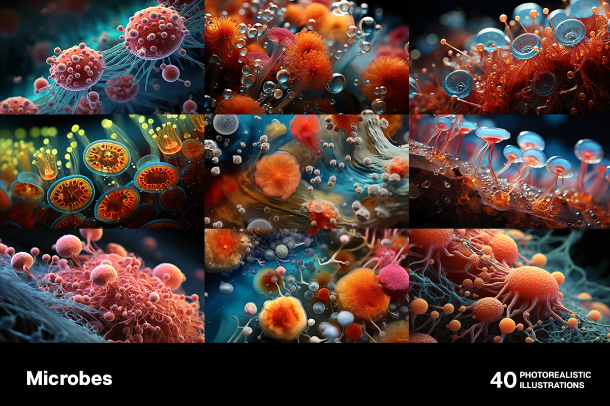 Microbes. 40 images, a Healthcare Illustration by Handmadefont (Photo 8 of 11)