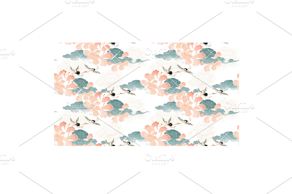Crane birds with natural elements, a Pattern Graphic by marukopum (Photo 11 of 15)