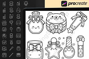 150 Procreate Kawaii Makeup Stamps, a Brush Add-On by DrawingStoryShop (Thumbnail 5 of 6)