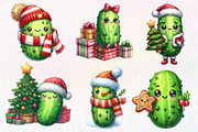 Christmas Kawaii Pickles Clipart, an Illustration by Dream Creation (Thumbnail 2 of 7)