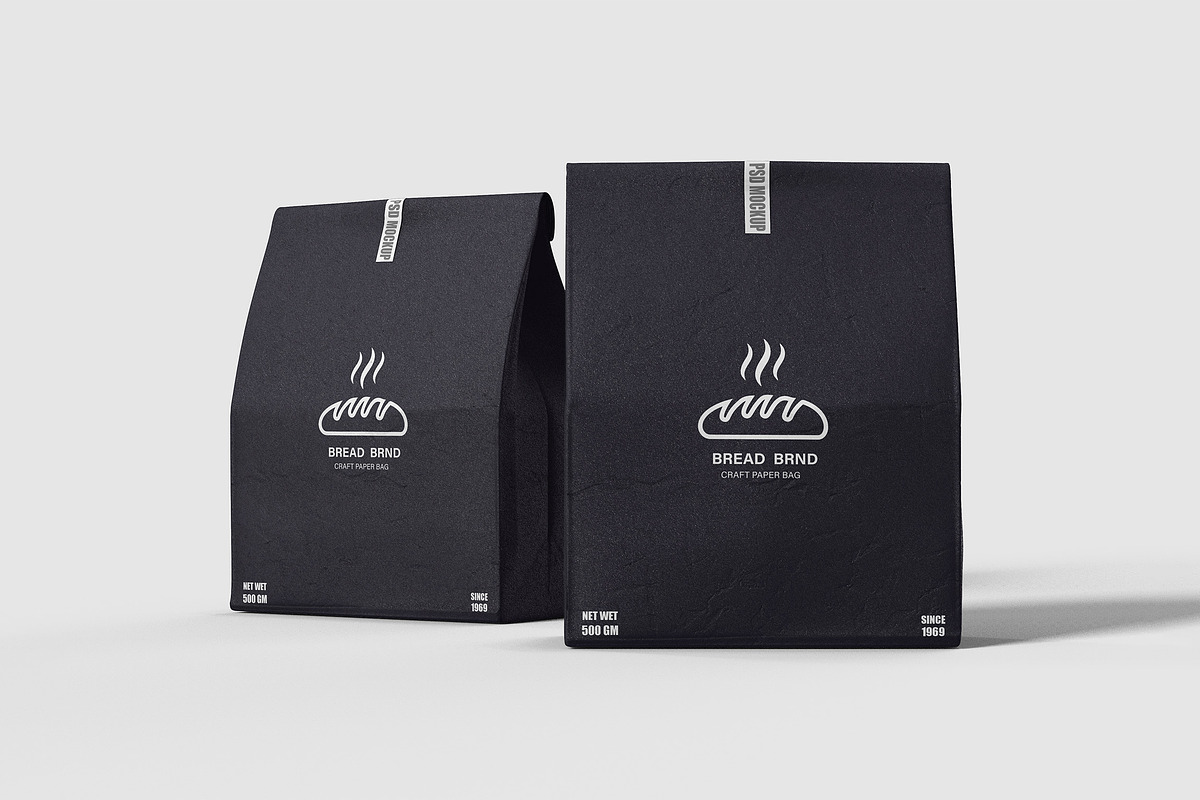 Kraft paper bag mockup for bread, a Cups & Container Mockup by Ram Studio LLC (Photo 8 of 10)