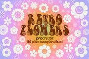 Retro Flowers Procreate Stamp Brush, a Brush Add-On by Dear Darling Design (Thumbnail 7 of 7)