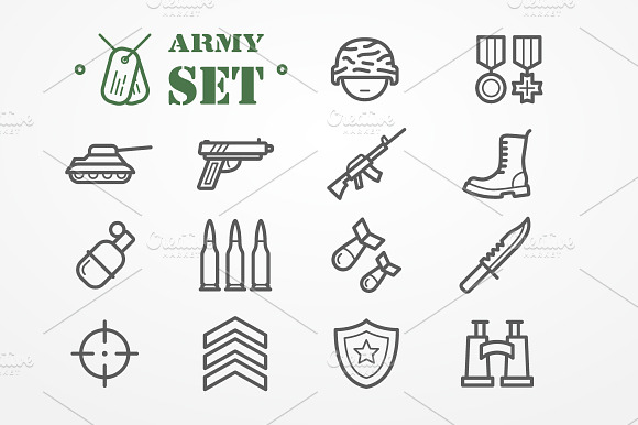 Army Icons Set