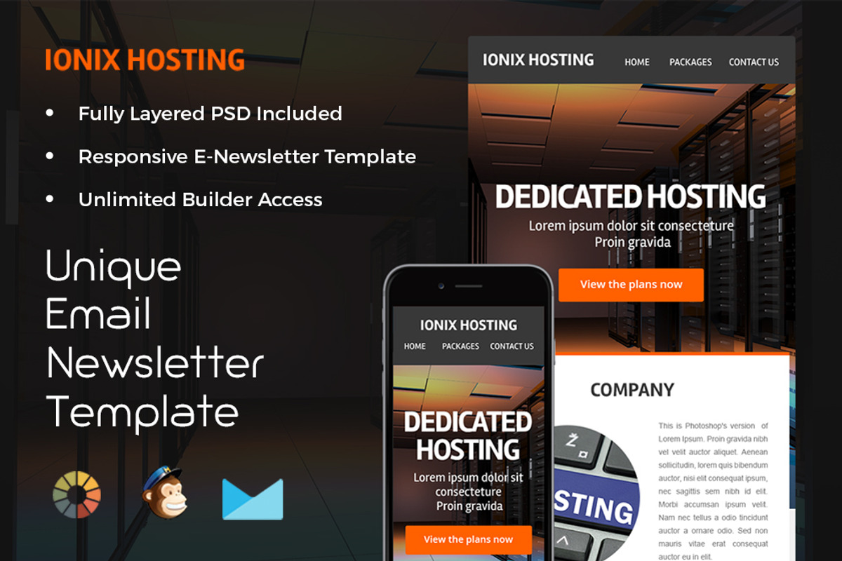 Ionix Hosting – Newsletter Template, an Email Template by ZippyPixels (Photo 1 of 4)