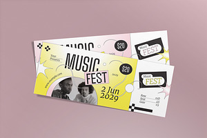 Anti Design Music Fest Ticket, a Card Template by graphicook