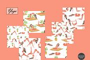 Watercolor Yoga Seamless Patterns, a Sport Illustration by OlDm_Shop (Thumbnail 8 of 10)