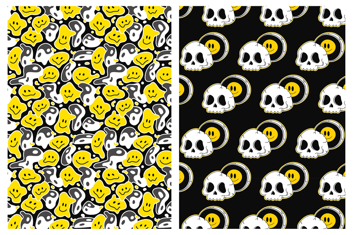 Trippy Smiley Seamless Pattern 2, a Pattern Graphic by Slavko Kahovsky (Photo 6 of 7)